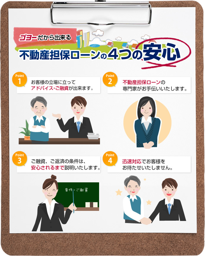 不動産担保ローンの4つの安心